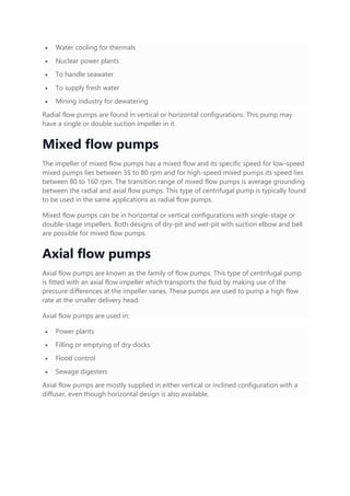 Types of Centrifugal Pumps – Everything You Need to Know | PDF