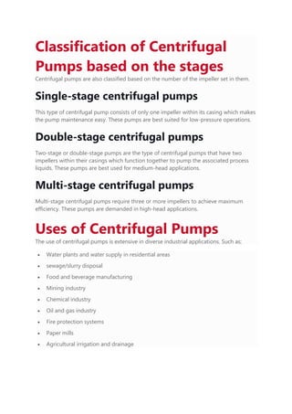 Types of Centrifugal Pumps – Everything You Need to Know | PDF