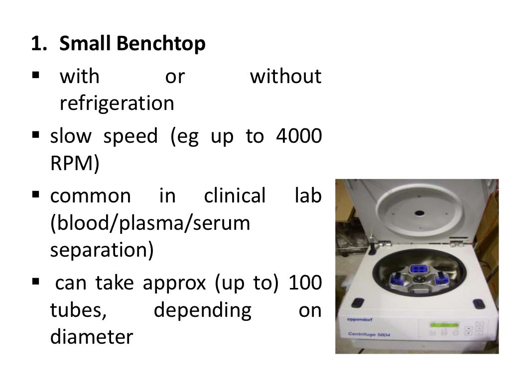 Types of centrifuges