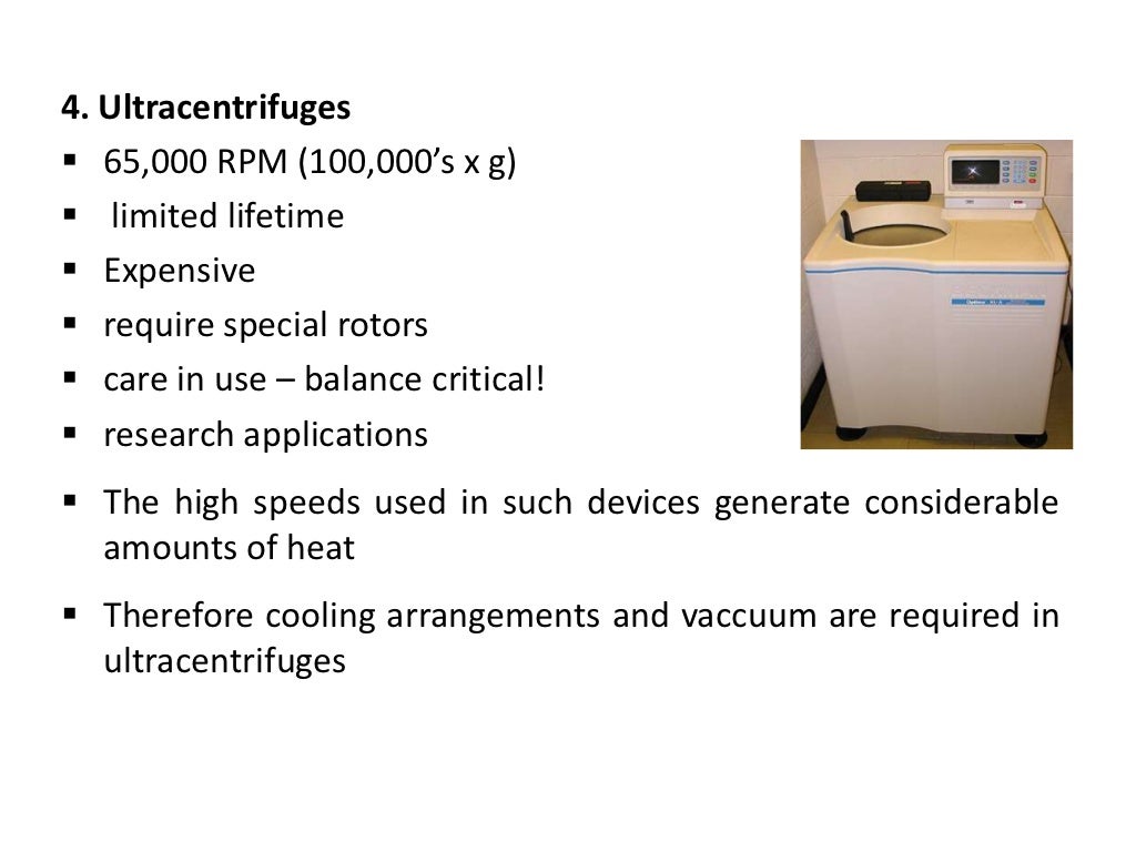 Types of centrifuges