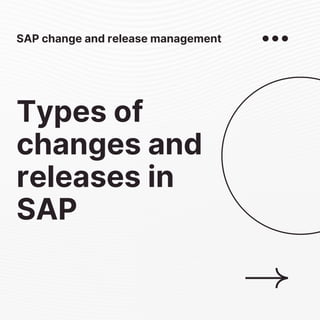 Types of
changes and
releases in
SAP
SAP change and release management
 