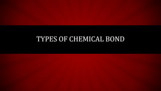 TYPES OF CHEMICAL BOND
 