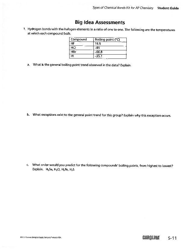 Types of chemical bonds lab