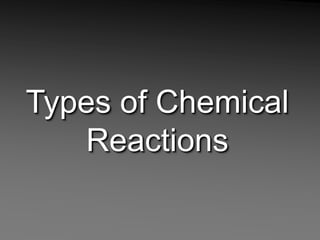 Types of Chemical Reactions 