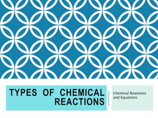 TYPES OF CHEMICAL
REACTIONS
Chemical Reactions
and Equations
 