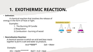 Exothermic Various Example TYPES OF CHEMICAL REACTIONS.pptx