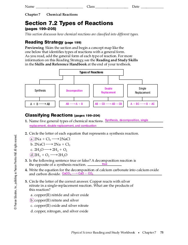 11 Chemical Reactions Answer Key. Worksheets. Tutsstar Thousands of