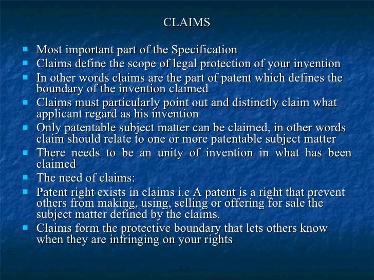 Types of claims