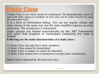 C# Types of classes | PPT