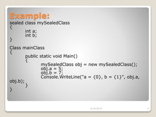 C# Types of classes | PPT