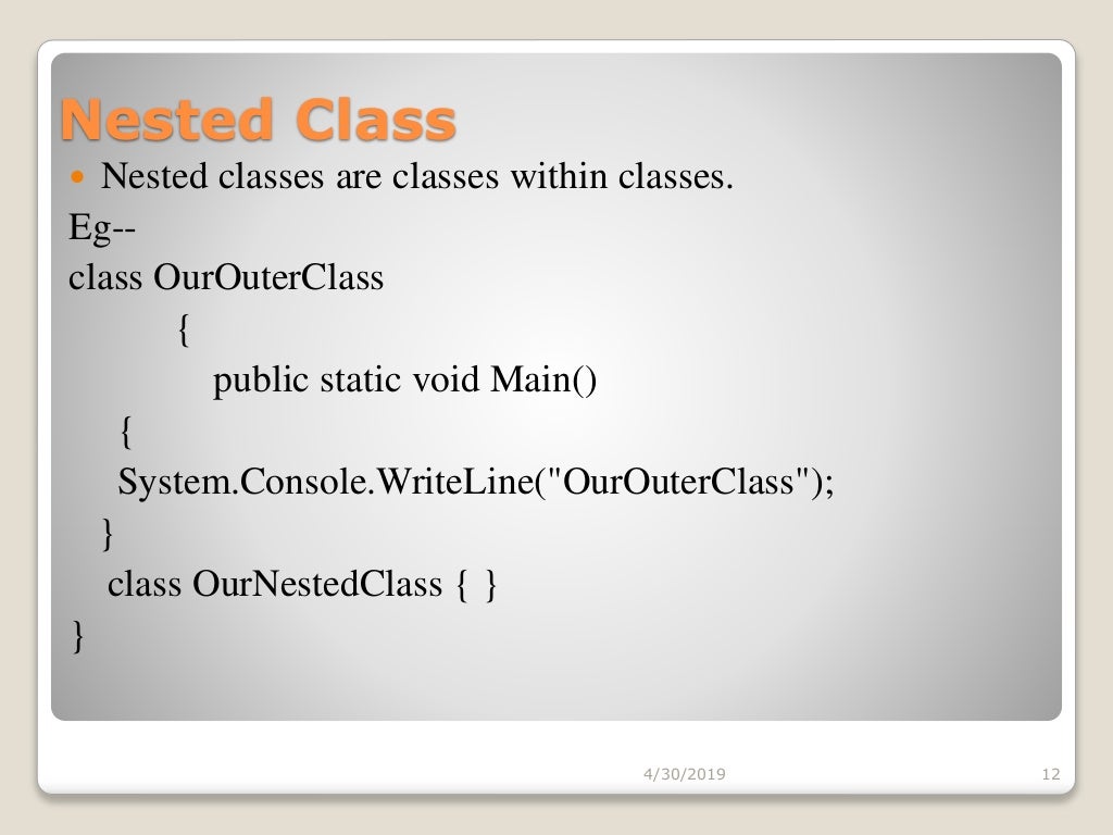 C# Types of classes