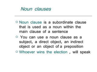 Types of clauses | PPT