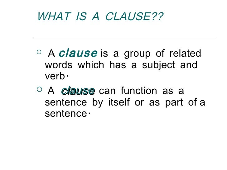 Types of clauses