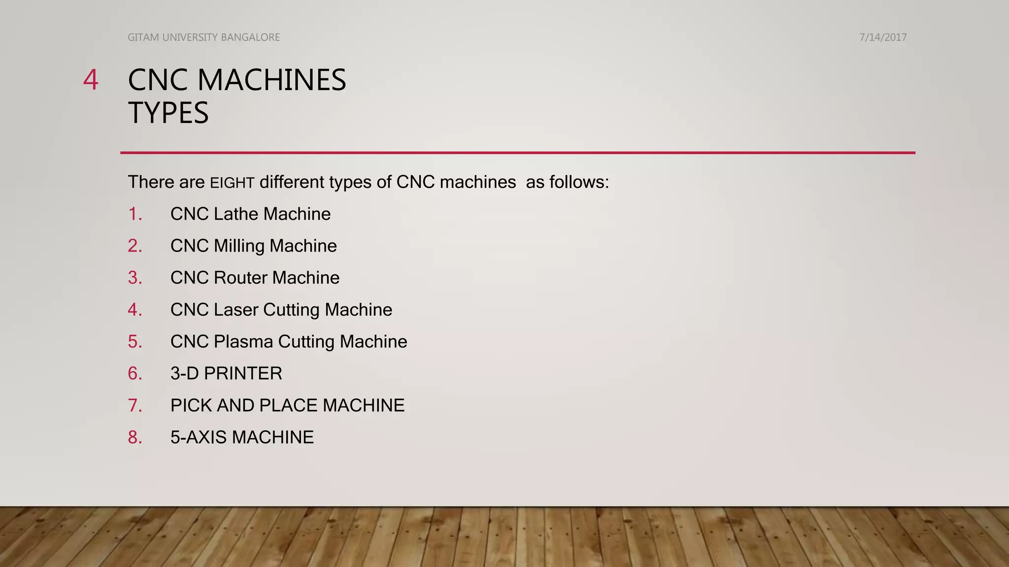 Types of cnc machines | PPTX