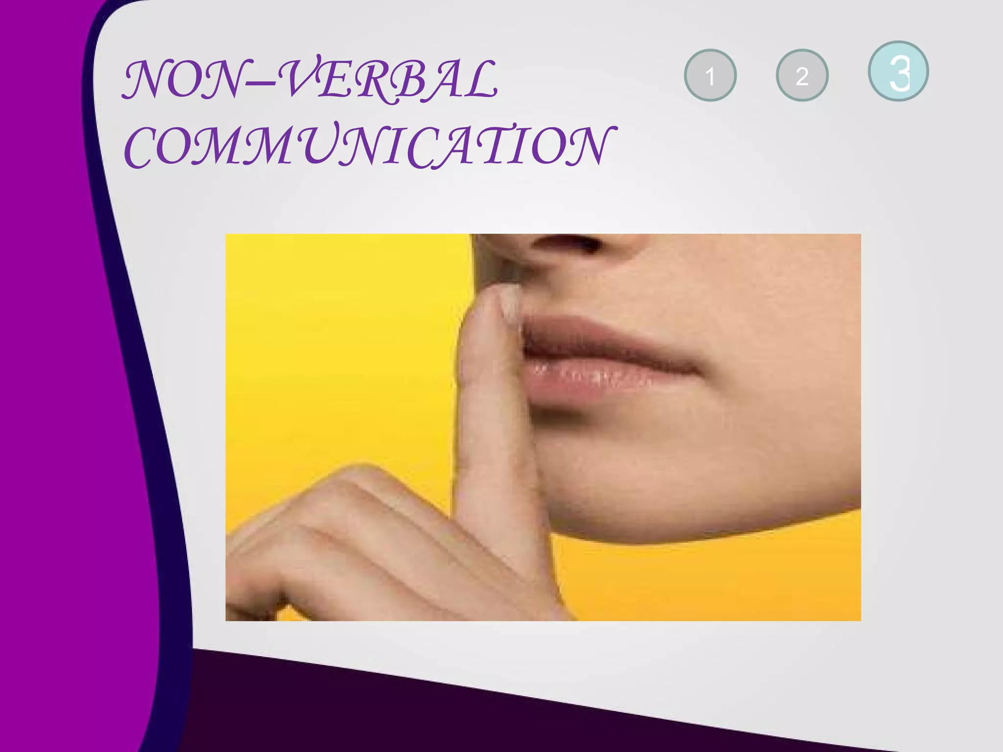 NON–VERBAL COMMUNICATION 1 2 3