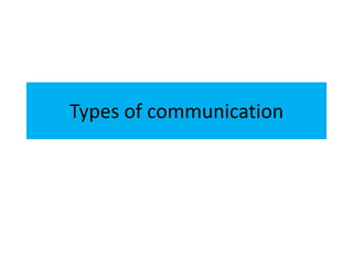 Types of communication
 