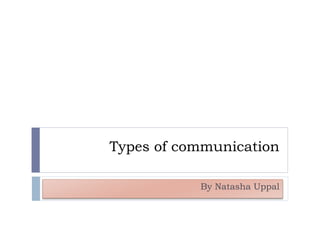 Types of communication
By Natasha Uppal
 