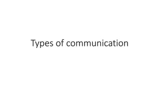 Types of communication
 