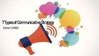 7TypesofCommunicativeStrategy
Cohen (1990)
 