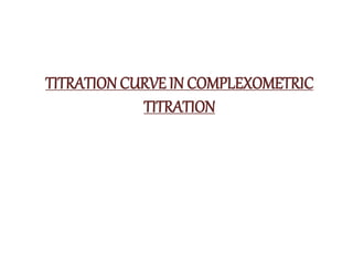 TITRATION CURVE IN COMPLEXOMETRIC
TITRATION
 
