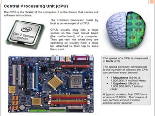 Types of componets of computer system part one | PPTX
