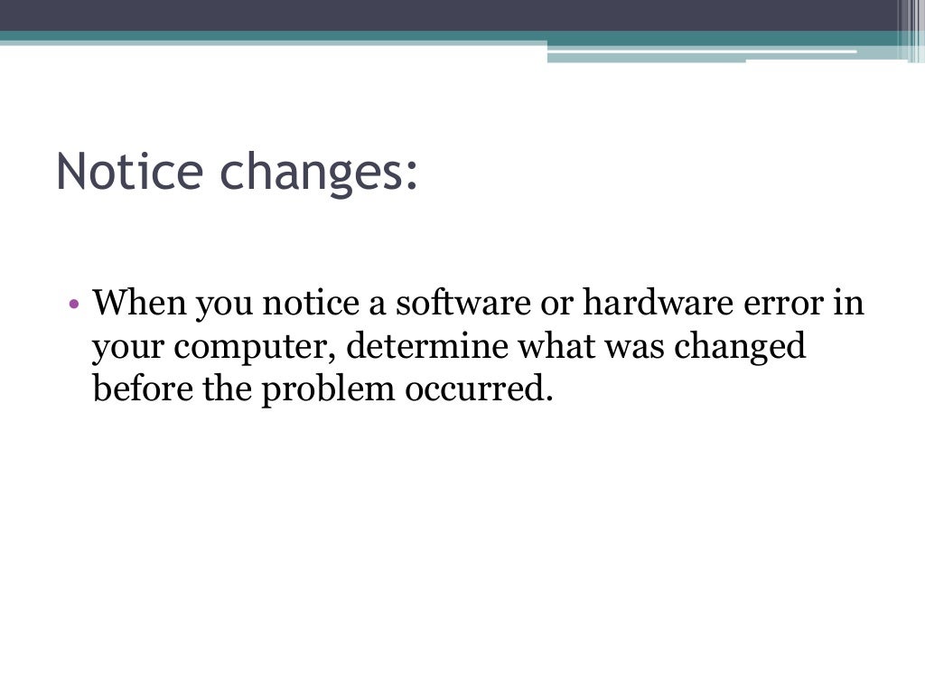 Types of computer system error