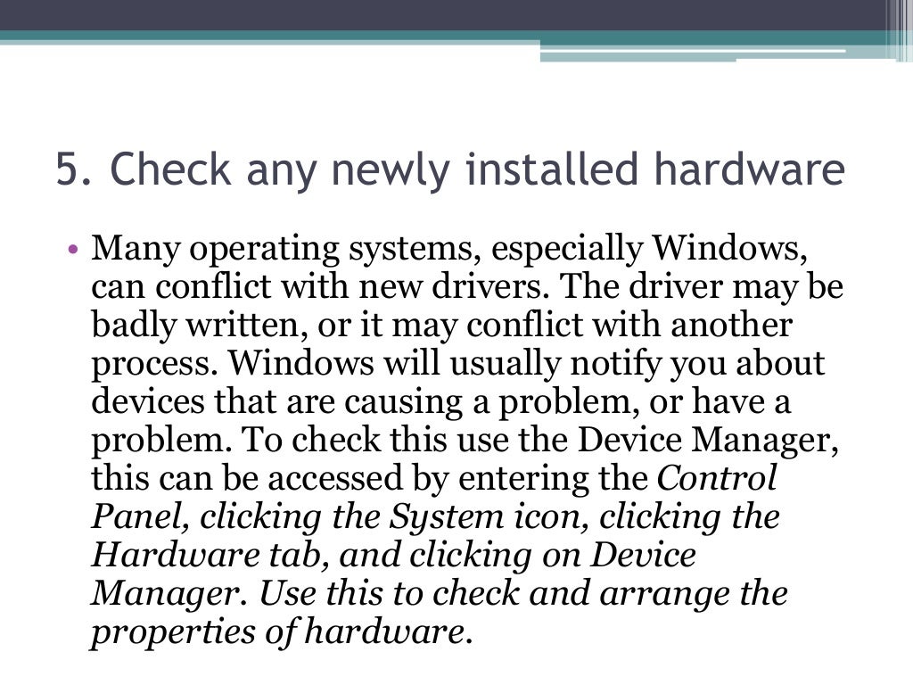 Types of computer system error