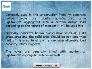 Types of Concrete Block Used in Building Construction | PPTX
