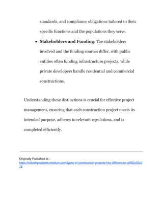 Types of Construction Projects & Key Differences | PDF