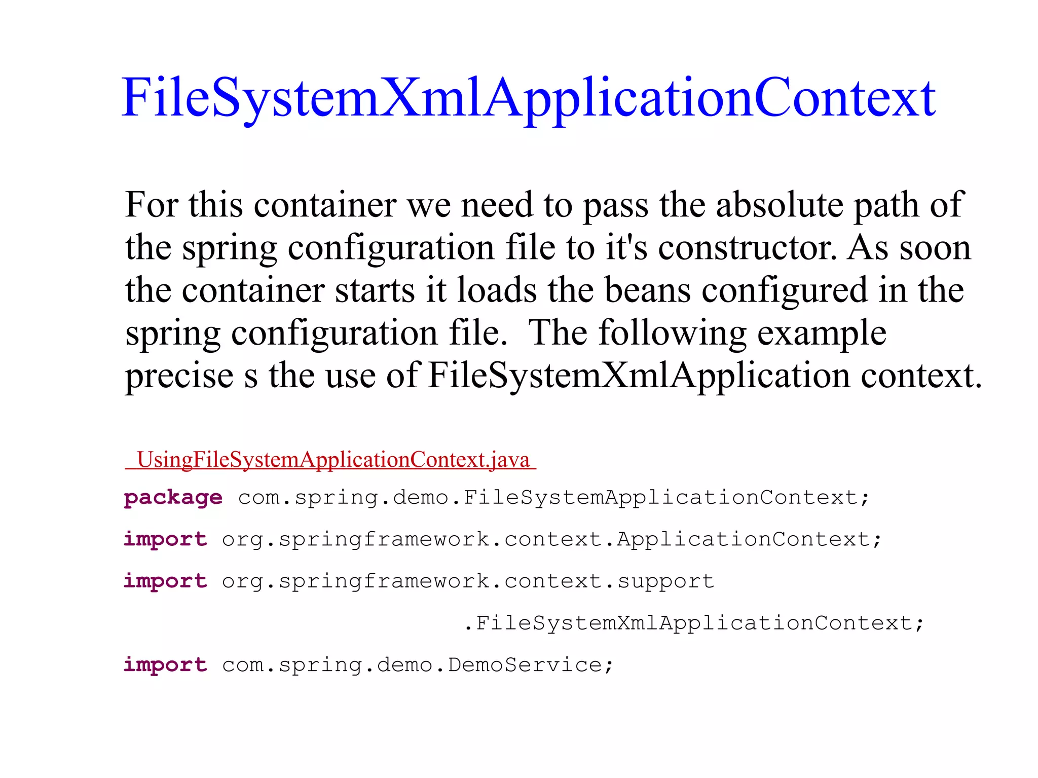 Different Types of Containers in Spring | PPT