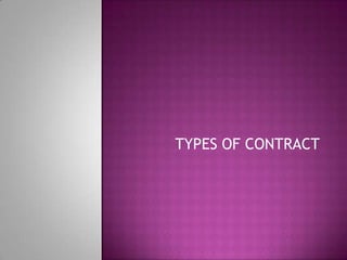 TYPES OF CONTRACT

 