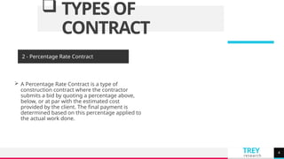 TYPES OF CONTRACT. Used in civil engineering pptx | PPTX