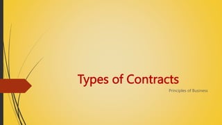 Types of Contracts
Principles of Business
 