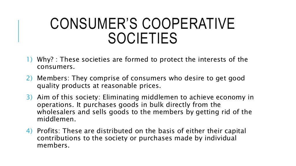 Types of cooperative societies