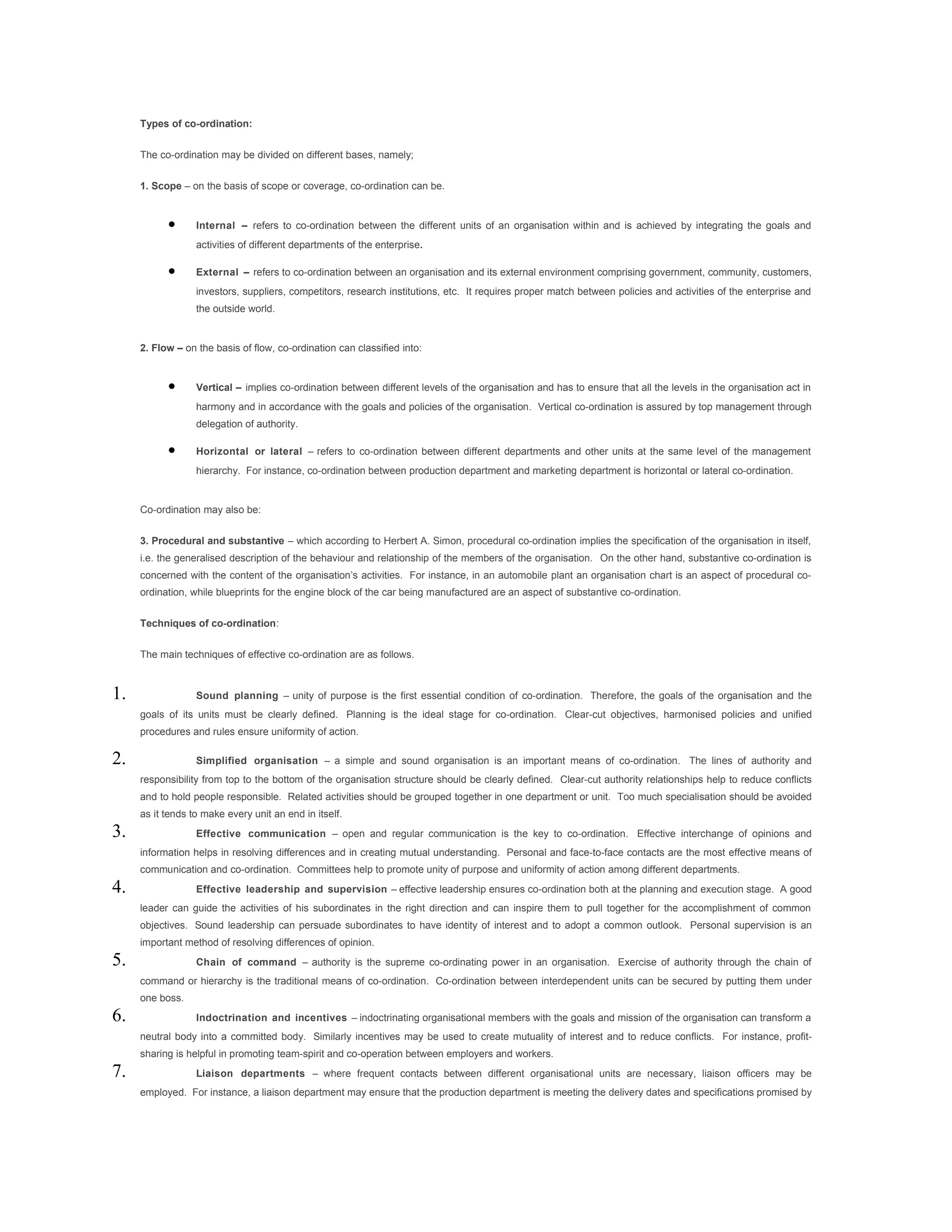 Types of coordination | DOC