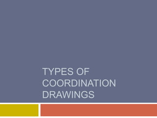 TYPES OF
COORDINATION
DRAWINGS
 