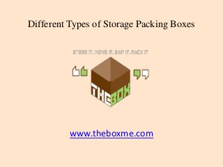 www.theboxme.com
Different Types of Storage Packing Boxes
 