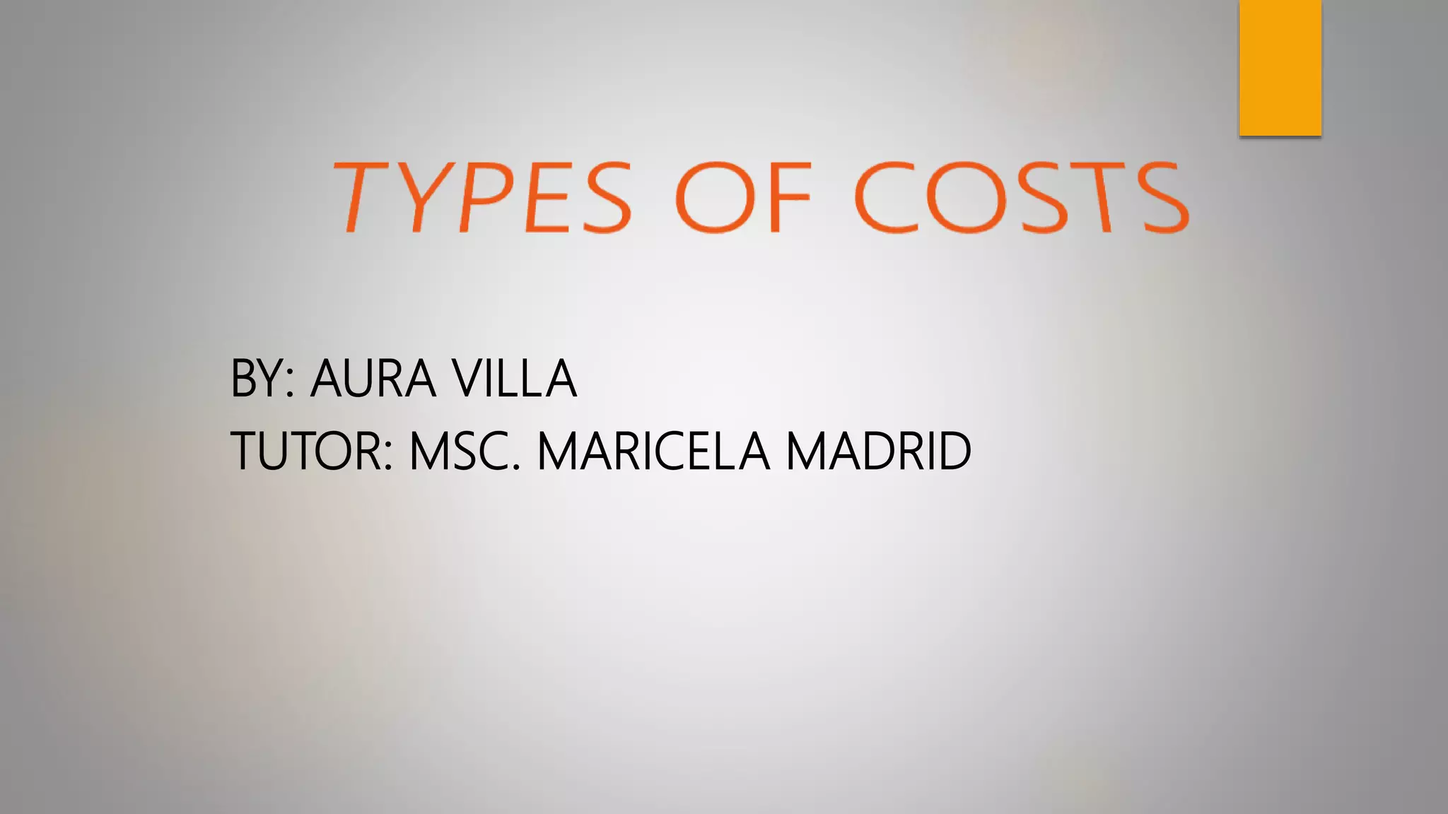 Types of costs PPT