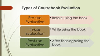 Comprehensive Guide to Coursebook Evaluation in Education | PPTX