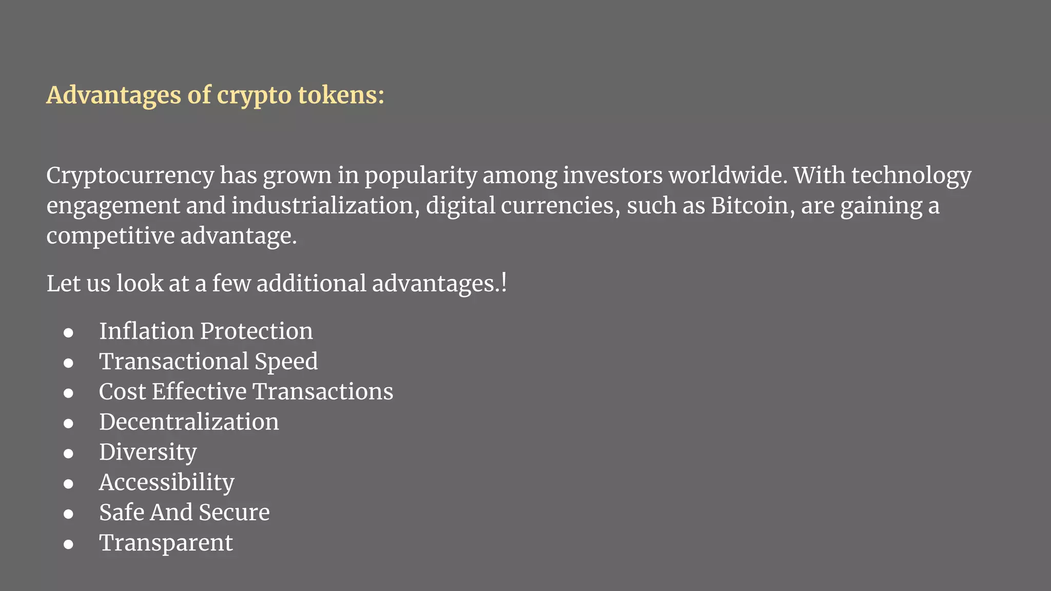 Types of Crypto Tokens and Advantages | PPTX