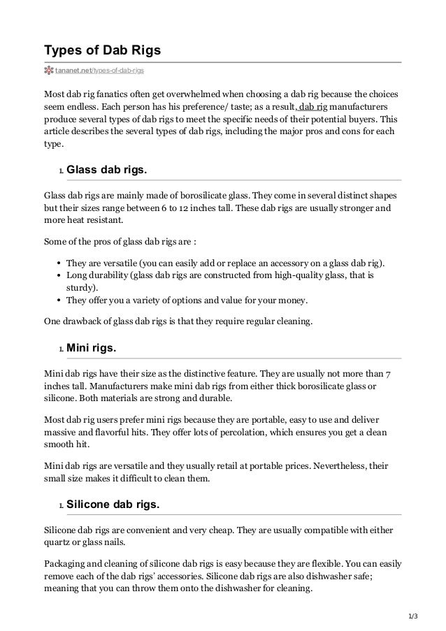 Types of dab rigs
