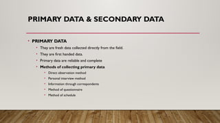 TYPES OF DATA- Research and statistics - BSc Nursing 4th year | PPTX