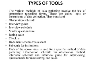 Types of data collection tools | PPTX