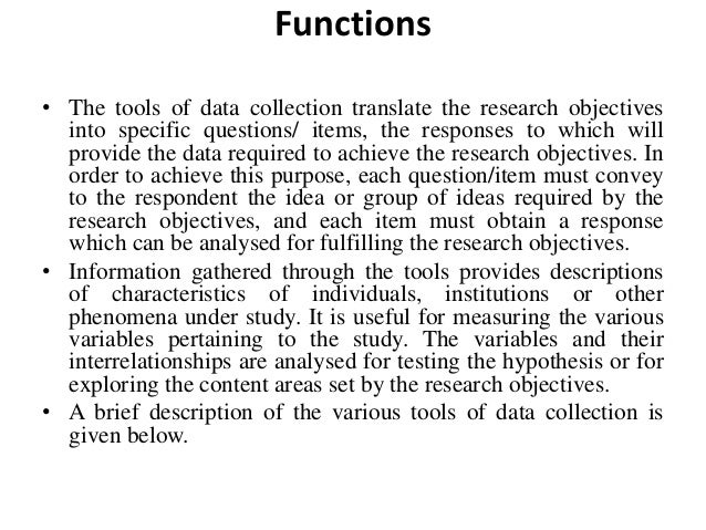 Types of data collection tools