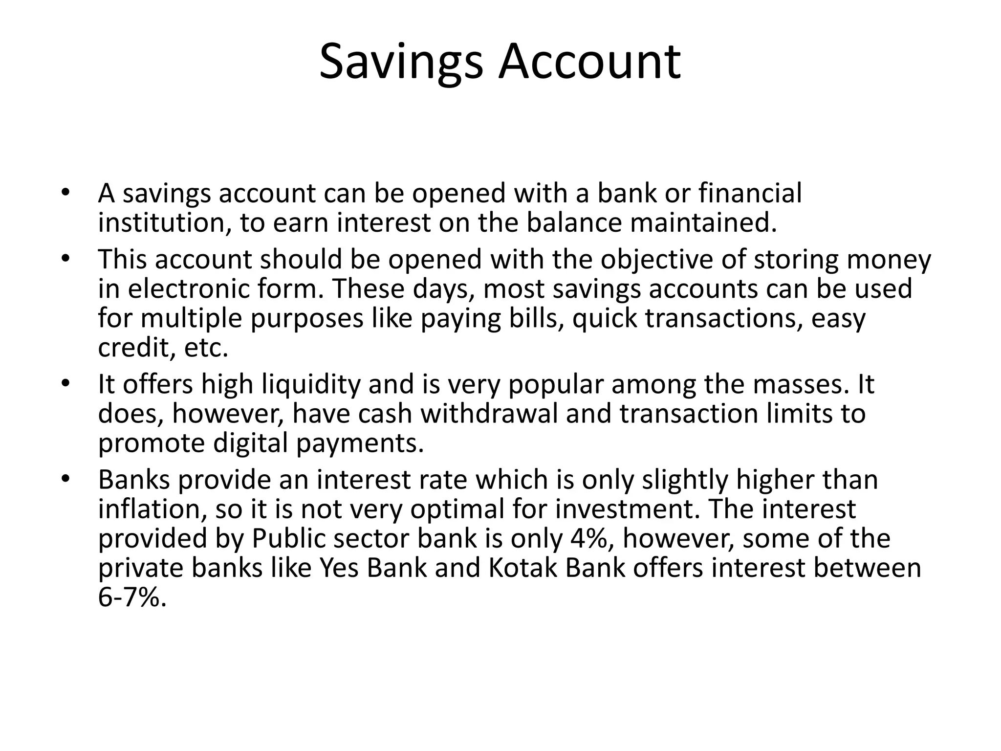 Types of deposits | PPTX | Consumer Banking | Personal Finance