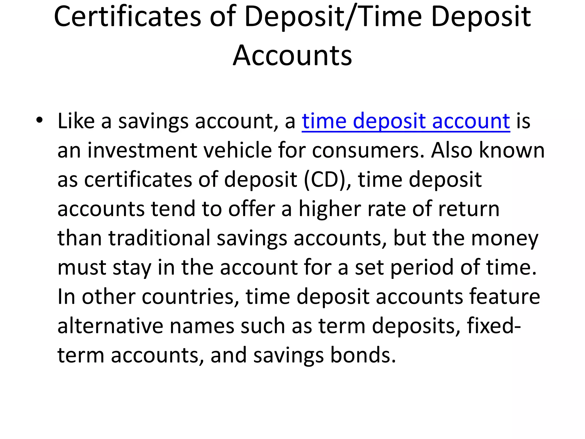 Types of deposits PPT