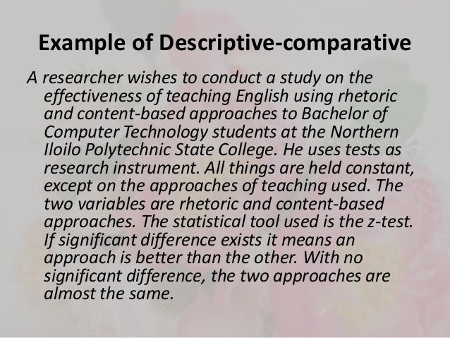 descriptive comparative research design example