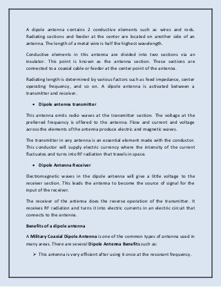 Types of Dipole Antenna | PDF