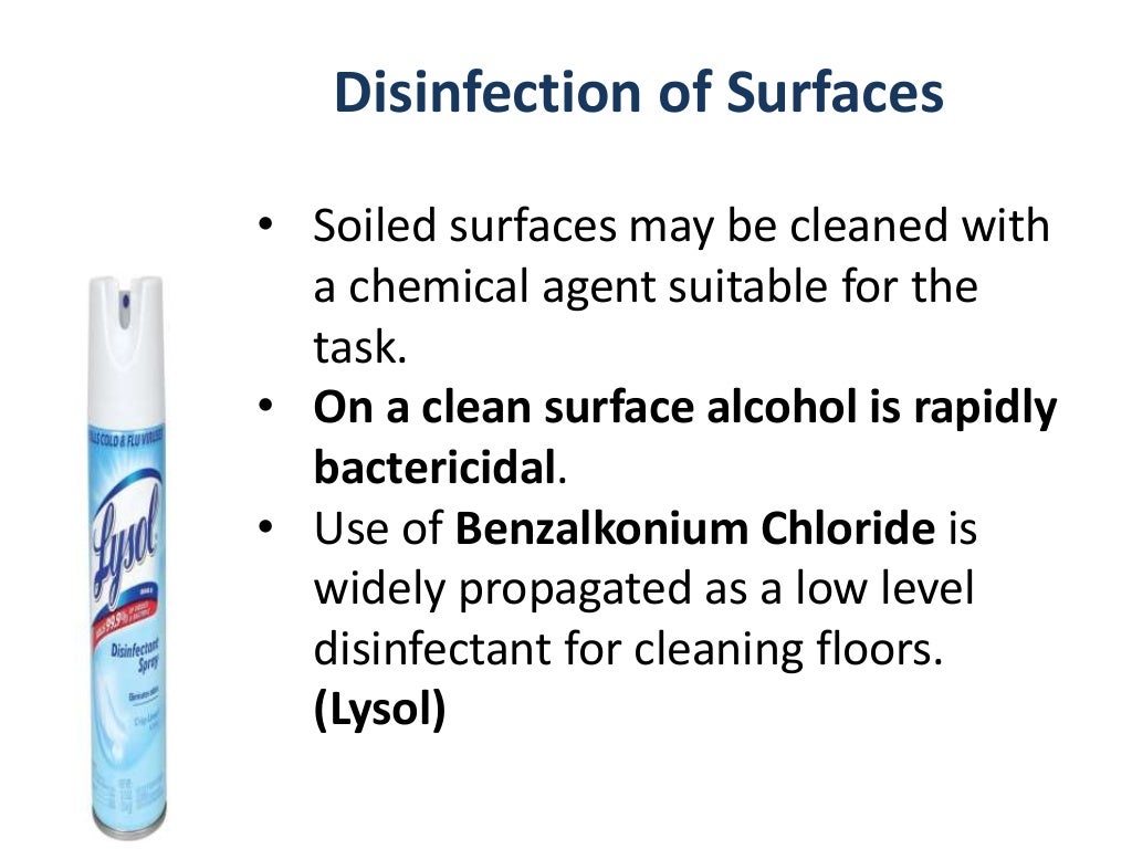 Types of disinfectants