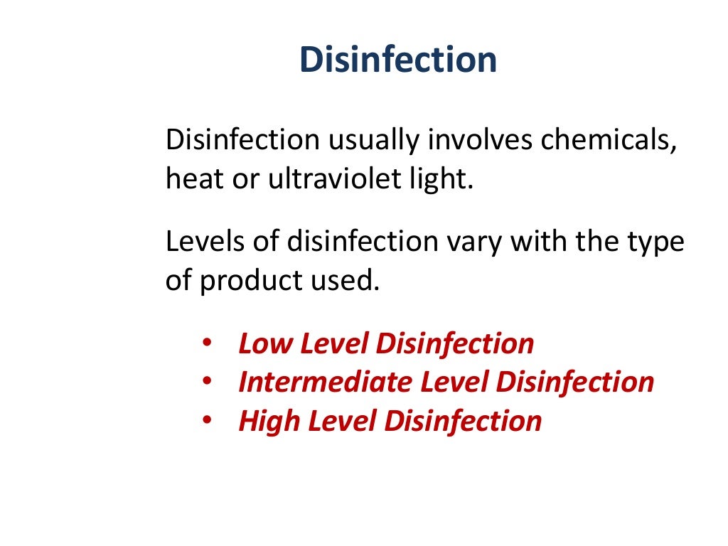 Types of disinfectants